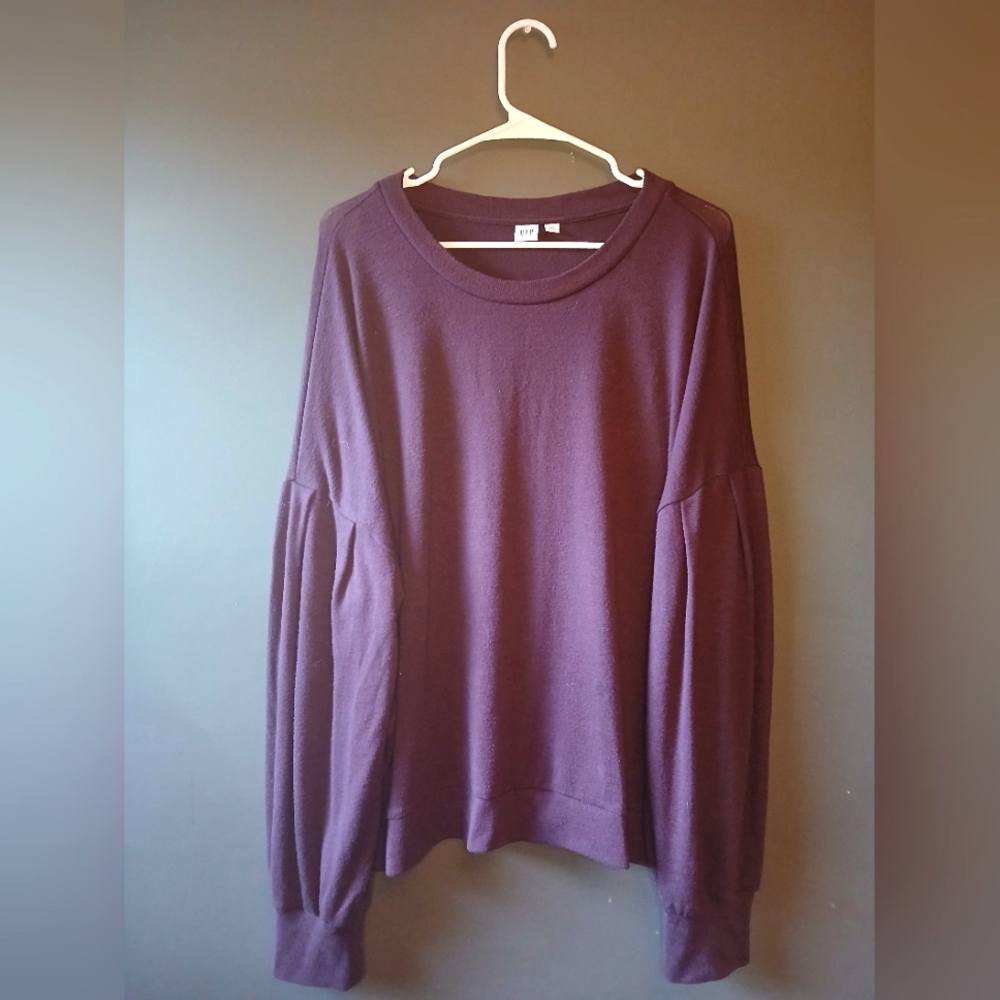 GAP WOMEN'S XXL BURGUNDY LONG SLEEVE TOP